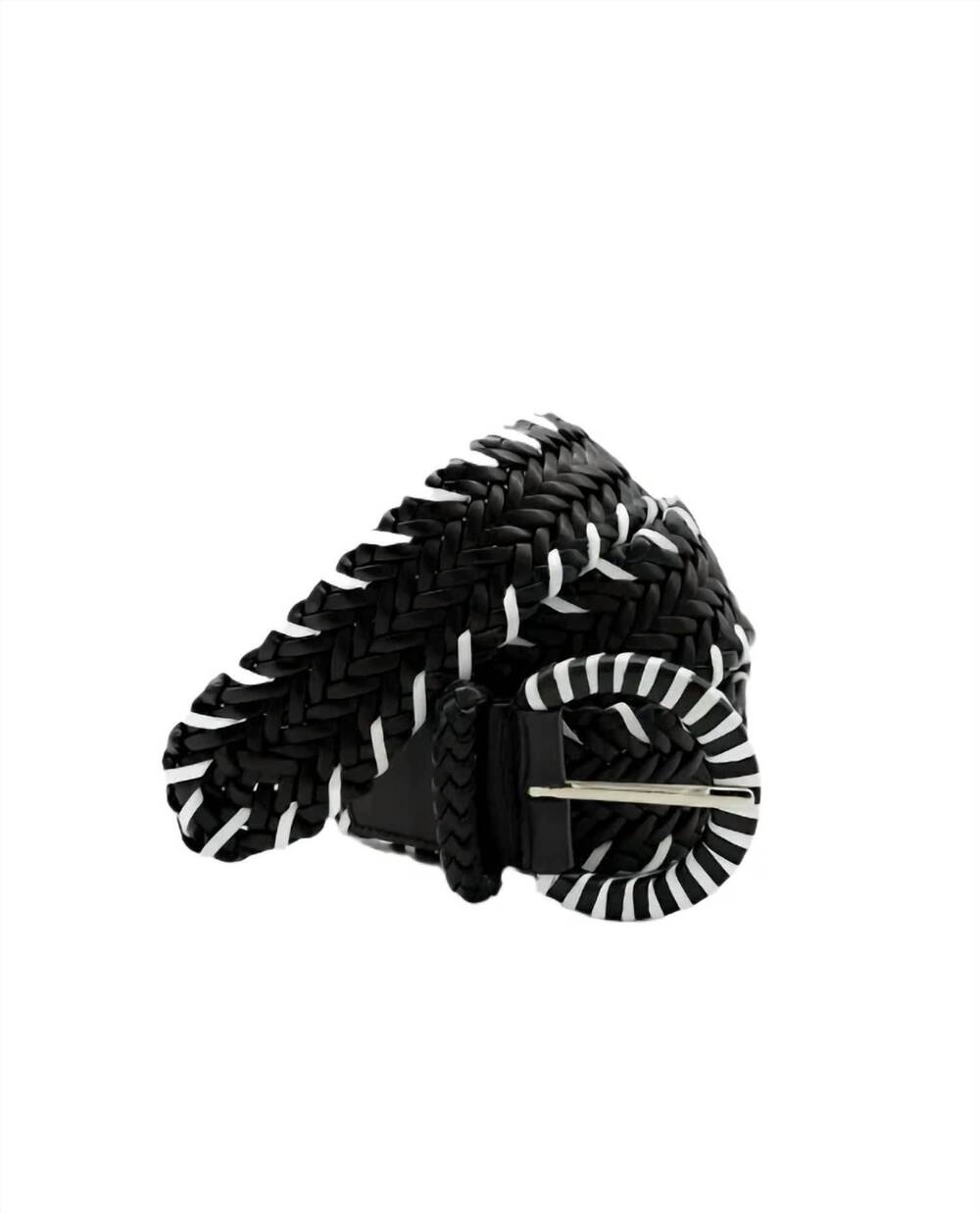NEW DRAGON DIFFUSION women's handwoven belt in black white